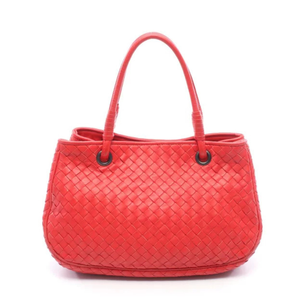 Bottega Veneta Intrecciato Handbag Leather Red